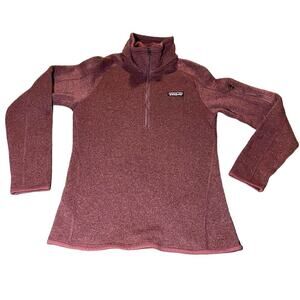 Patagonia Better Sweater Quarter Zip Women’s Size XS Pink Purple Sleeve Pocket‎